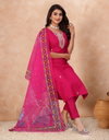Guzarish By Nsf Cotton Blend Embroidery Worked Kurti With Bottom Dupatta Wholesale Online